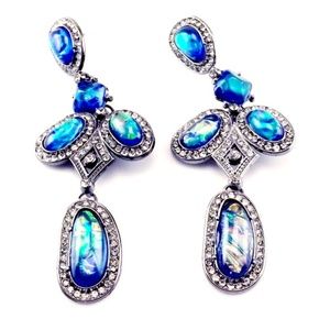 MOTHER OF ALL FAUX OPAL EARRINGS PIERCED RUNWAY